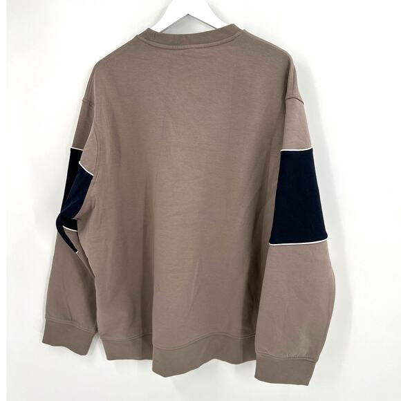 Armani Exchange Beige Crewneck Stretch Contrasting Band Sweatshirt Size XXL - Picture 6 of 11